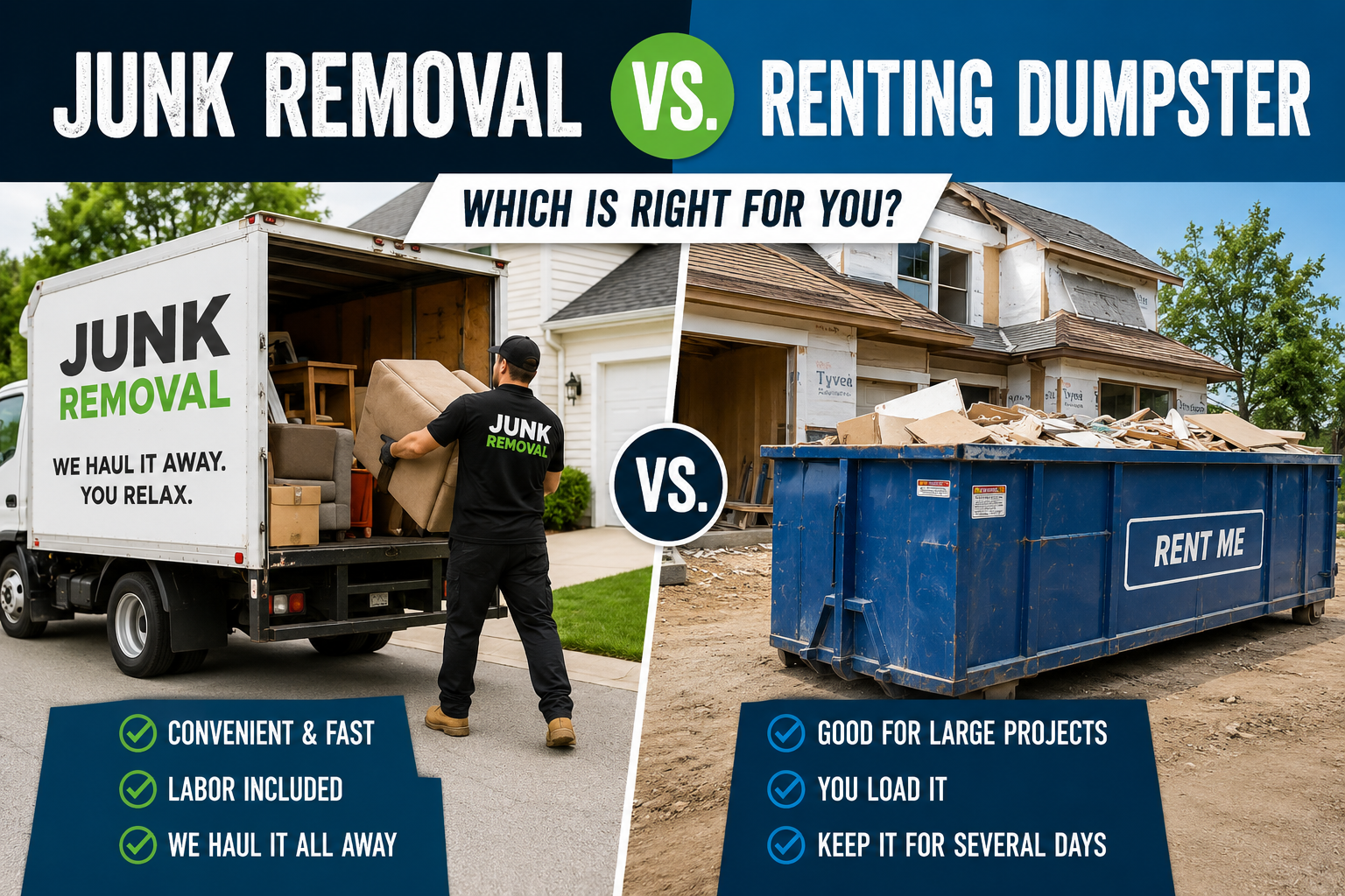 Junk Removal vs. Renting Dumpster