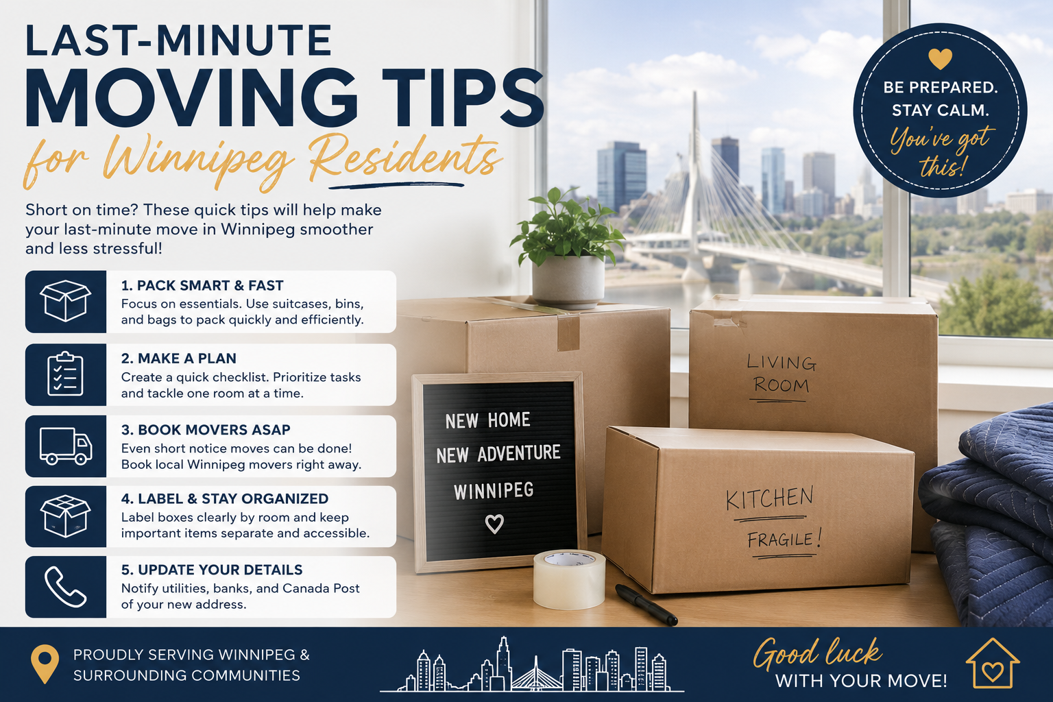 Last-Minute Moving Tips for Winnipeg Residents
