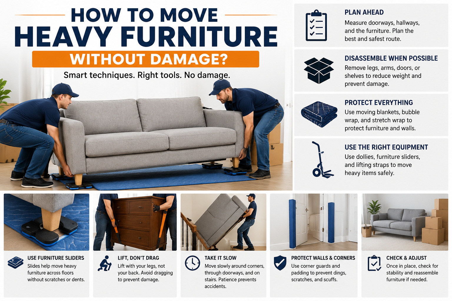 How to Move Heavy Furniture Without Damage